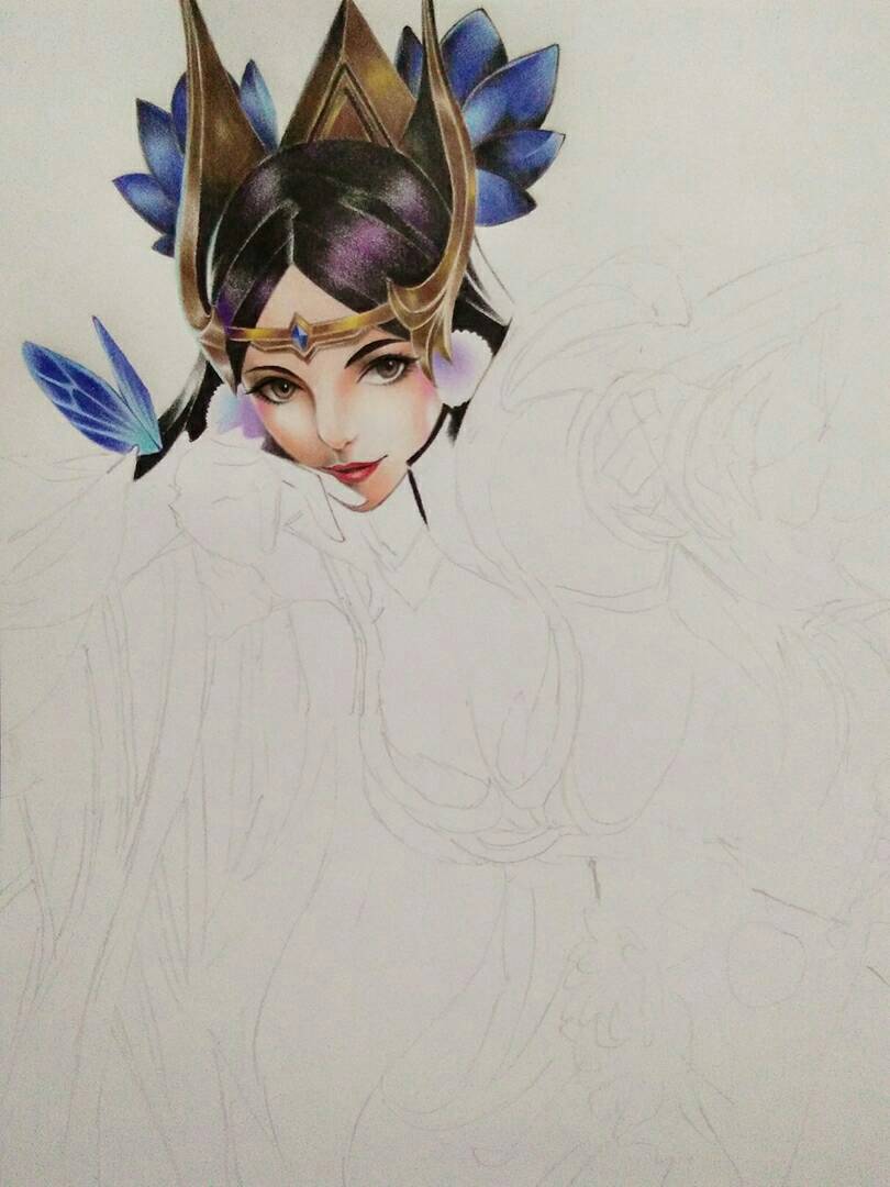 王者荣耀:手绘貂蝉仲夏夜之梦皮肤,荡不起秋千,还可以画一个嘛