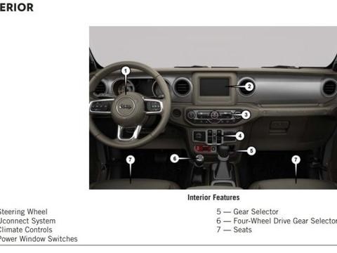 内饰变化明显 曝全新牧马人产品手册