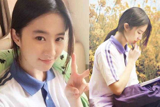 刘亦菲穿校服一身仙气，李沁清爽周冬雨可爱，谁才是校服女神?