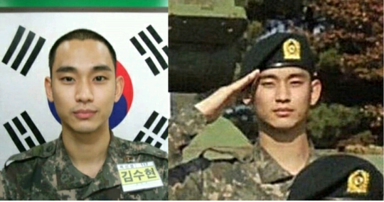 金秀贤当兵也超man 大平头帅样曝光
