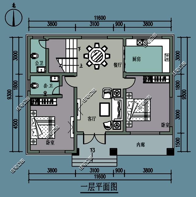 给农村婆婆建别墅大客厅不如双卧室11x9米户型这设计怎样