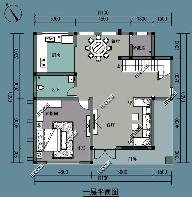 11x12米别墅户型图,11米宽12米长建房图 新农村建别墅11米x10米,接待自住都考虑,哪个平面图布局好?