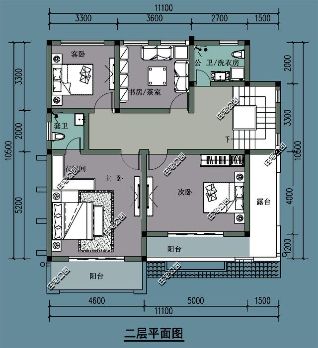 新农村建别墅11米x10米,接待自住都考虑,哪个平面图布局好?