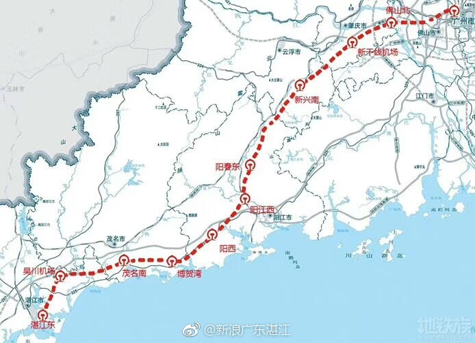 干货!时速350广州至湛江高铁客专走向和设站在