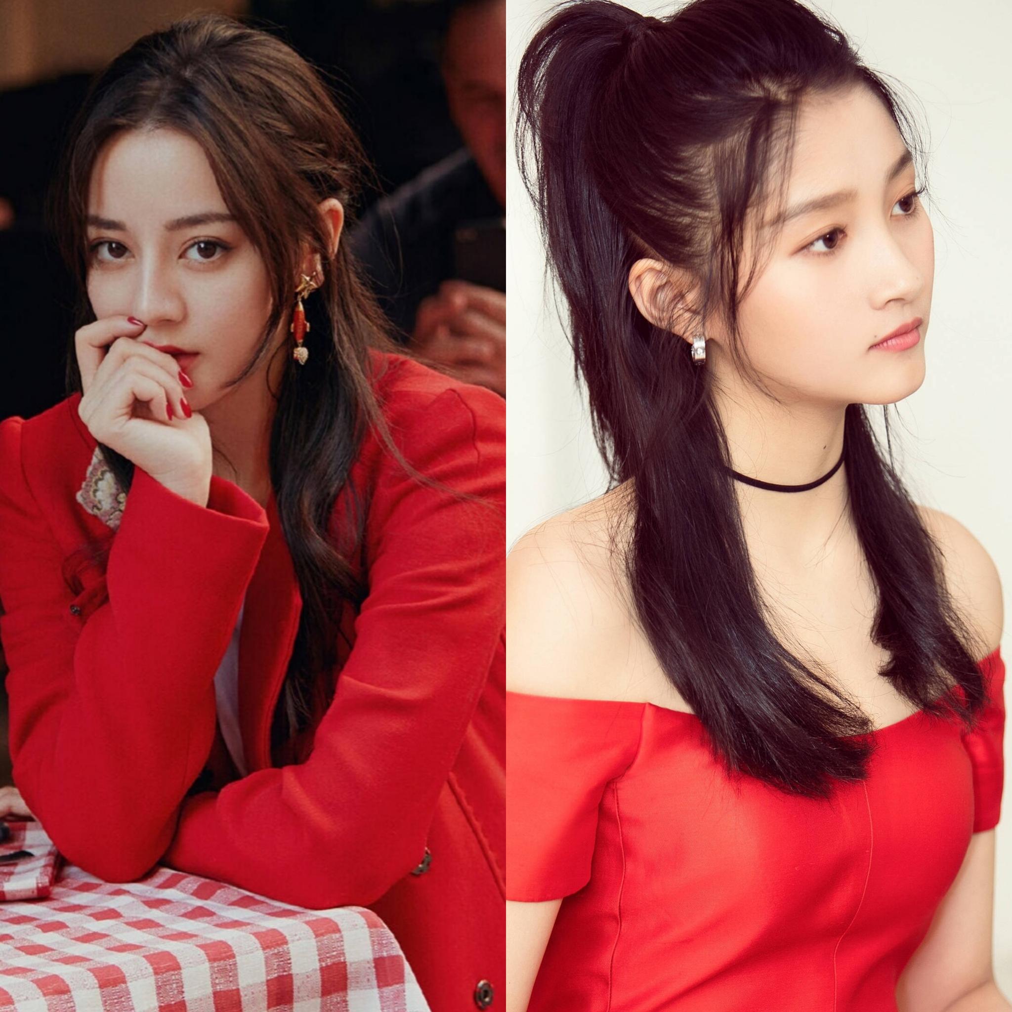 迪丽热巴和关晓彤戴圆框眼镜,一个呆萌少女,一个广场大妈