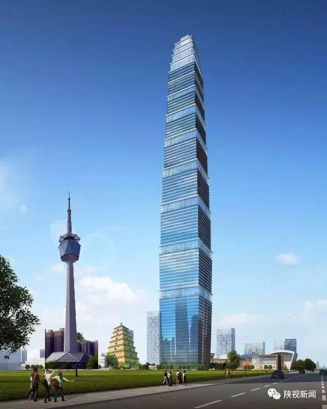 西安第一高楼1300米,中国5462亿米大厦图片 西安将建西北第一高楼——"七彩琉璃塔" 有将近8个大雁塔高!