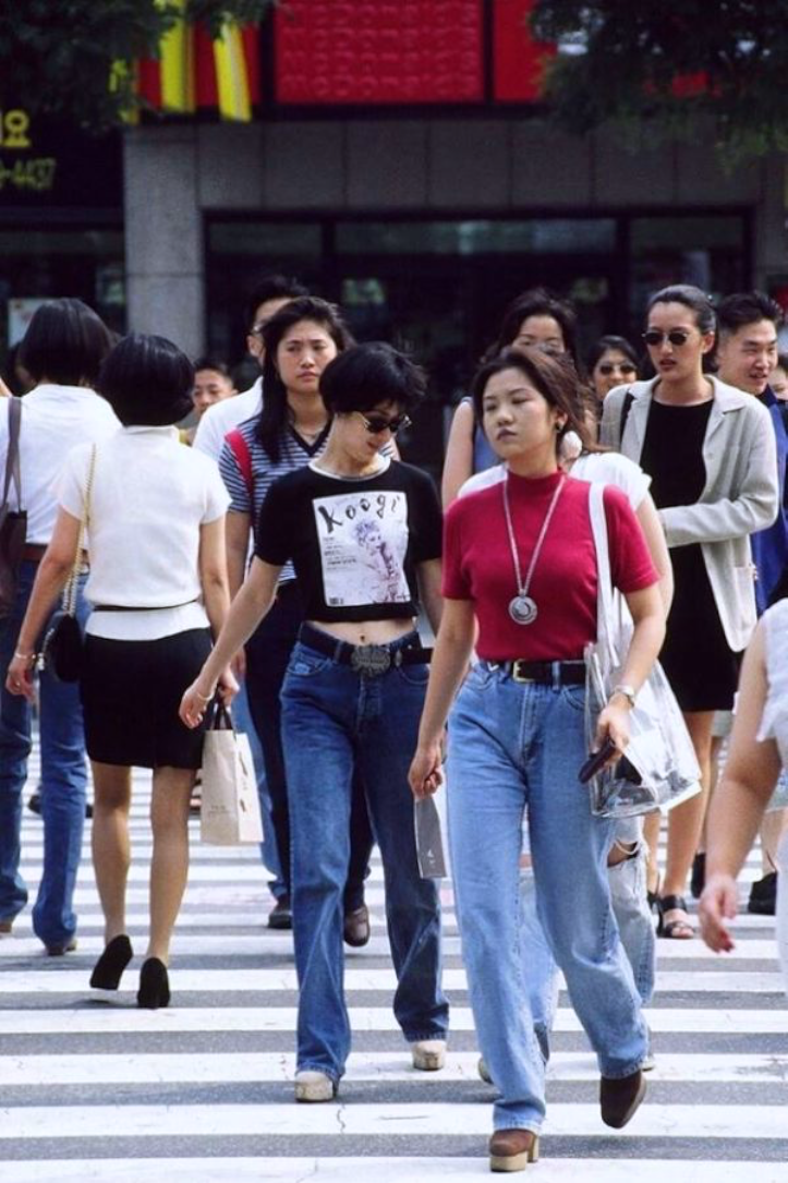 九十年代韩国街头时尚 首尔1990年