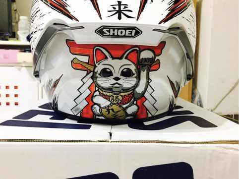 100天的等待SHOEI X-14招财猫摩托车头盔开