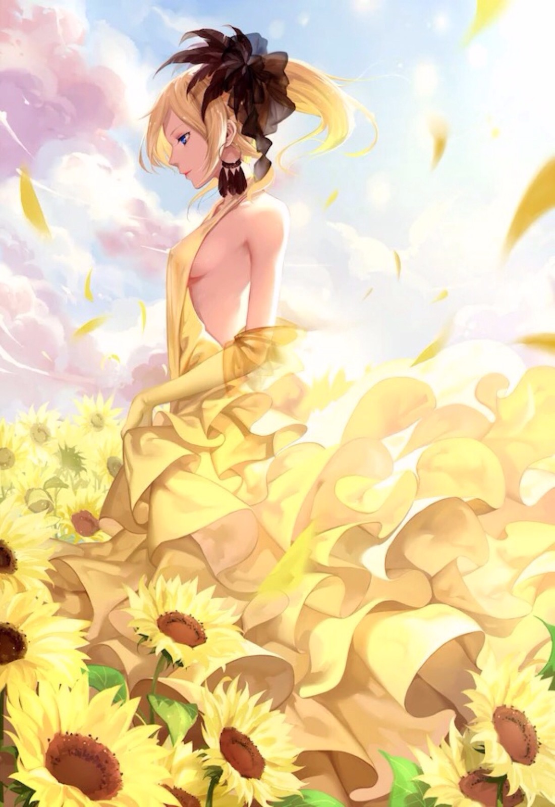 动漫二次元向日葵少女——愿你永远清澈动人,追逐阳光