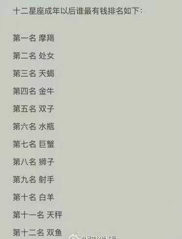 12星座成年以后谁最有钱?我是摩羯!|摩羯|星座|有钱双鱼座婊气图片