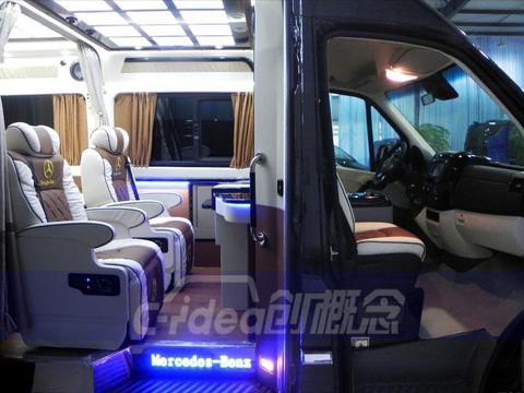 亦商亦旅！奔驰凌特改装商务房车内饰，加装航空座椅、单人床