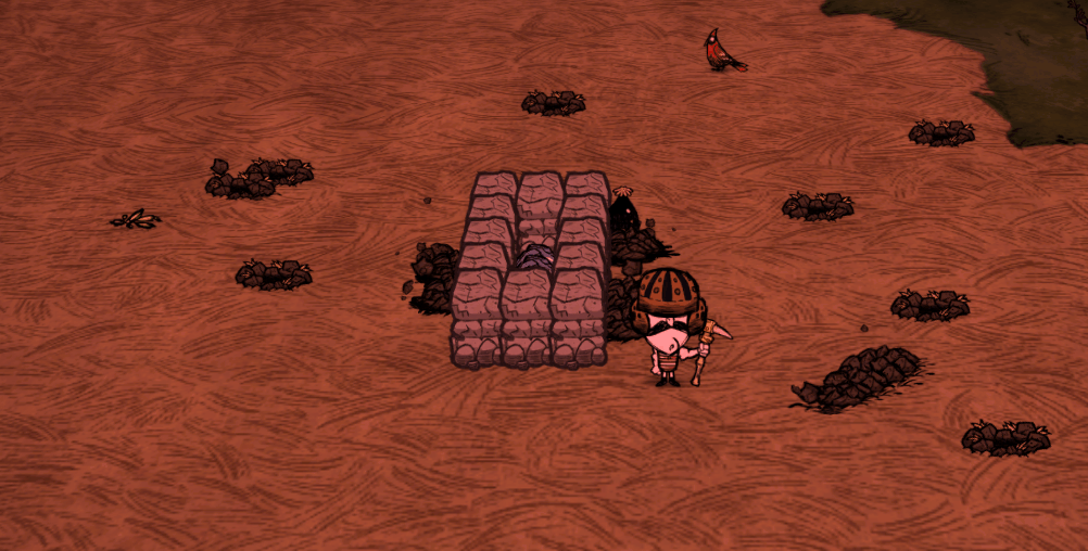 渔夫饥荒鼹鼠刷石头小肉教程