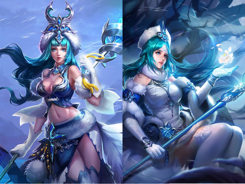 王者荣耀:女英雄们壁纸和谐前后的对比，天美连钟无艳也没放过