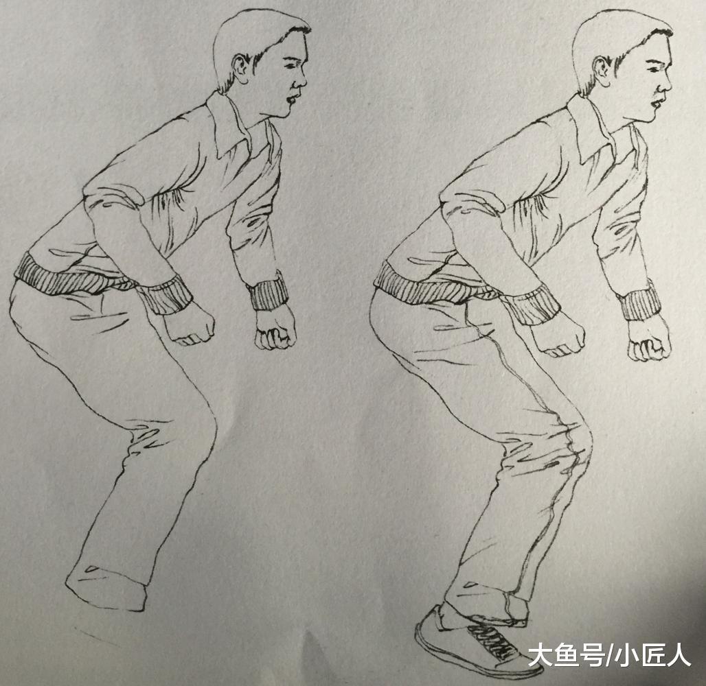 人物动态速写奔跑的男生