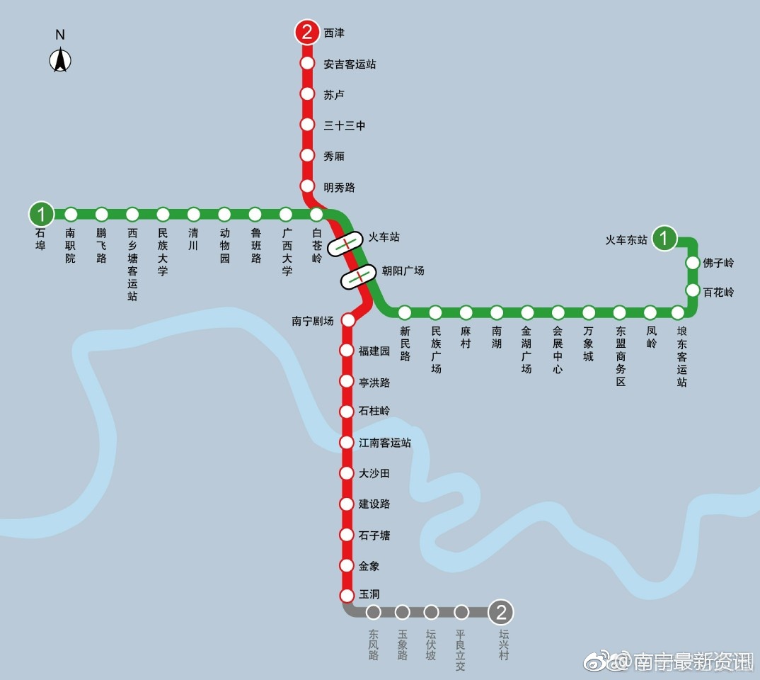 南宁地铁2号线顺利通过评审,12月28日试运营