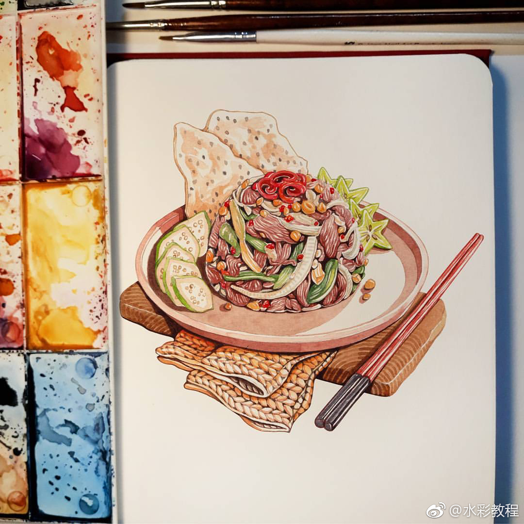 食物类水彩作品欣赏by ins: lerin_illustration_新浪看点