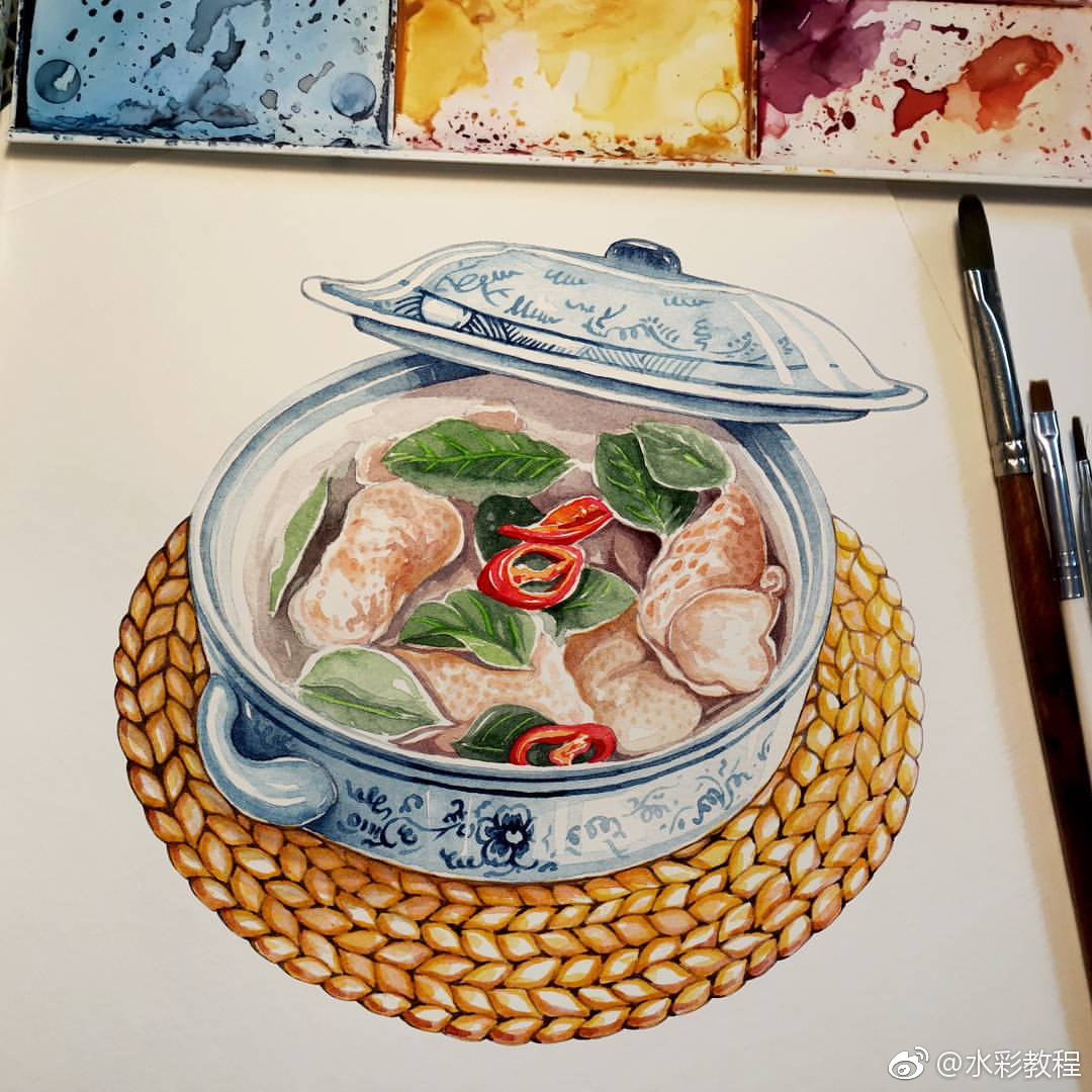 食物类水彩作品欣赏by ins: lerin_illustration