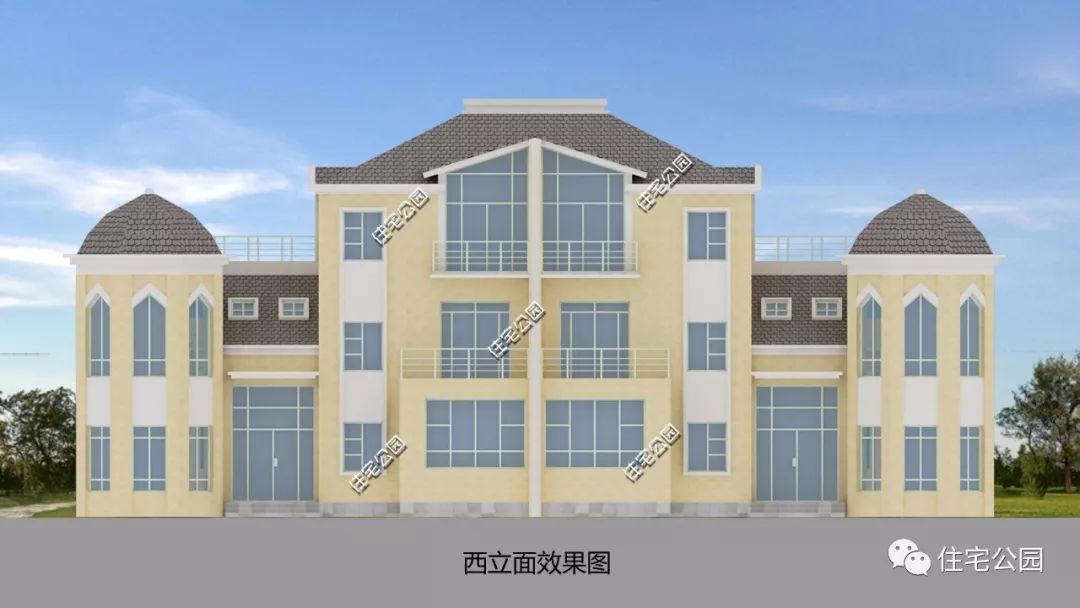 13x12米法式农村别墅,6卧5卫高品质,35万建好独栋美双拼更美!
