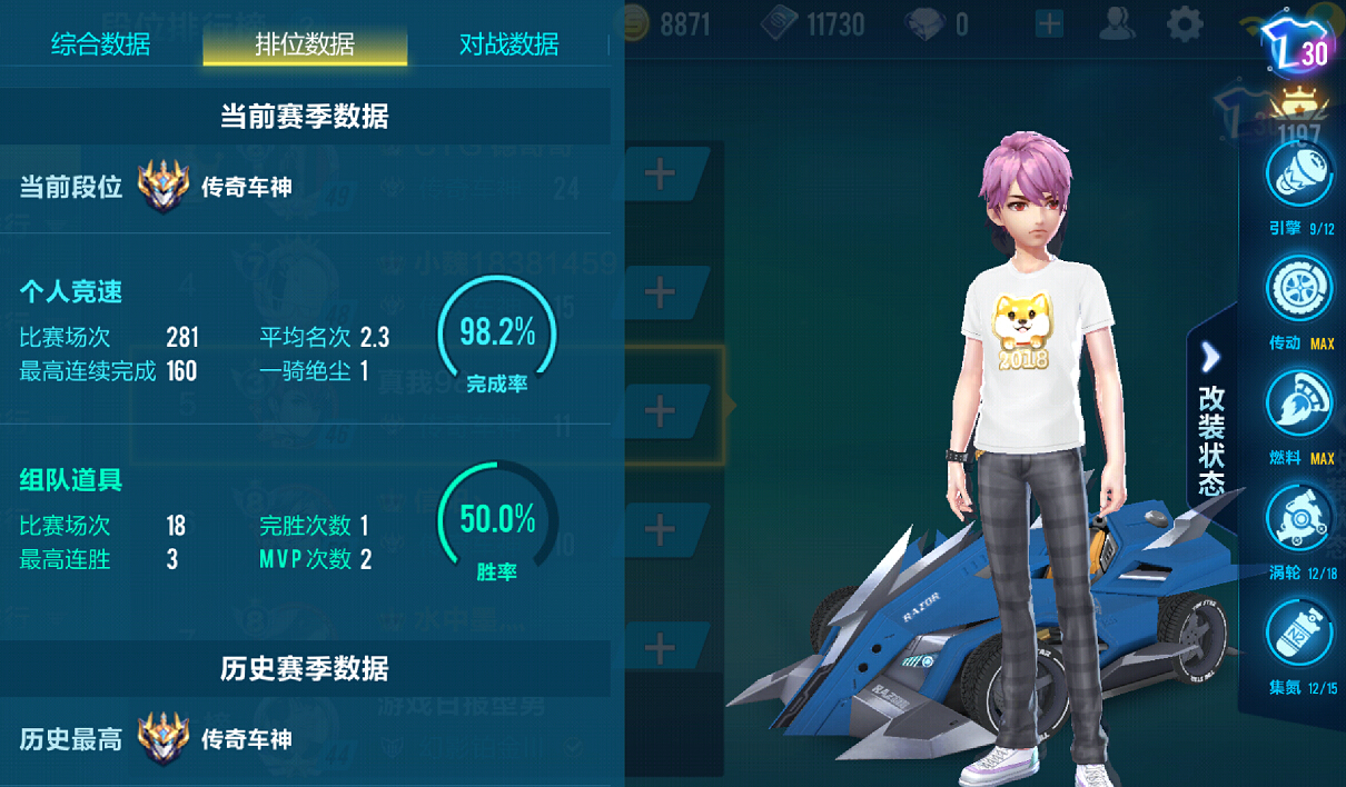 QQ飞车:B车怎样改装能上星耀?看看这位传奇车