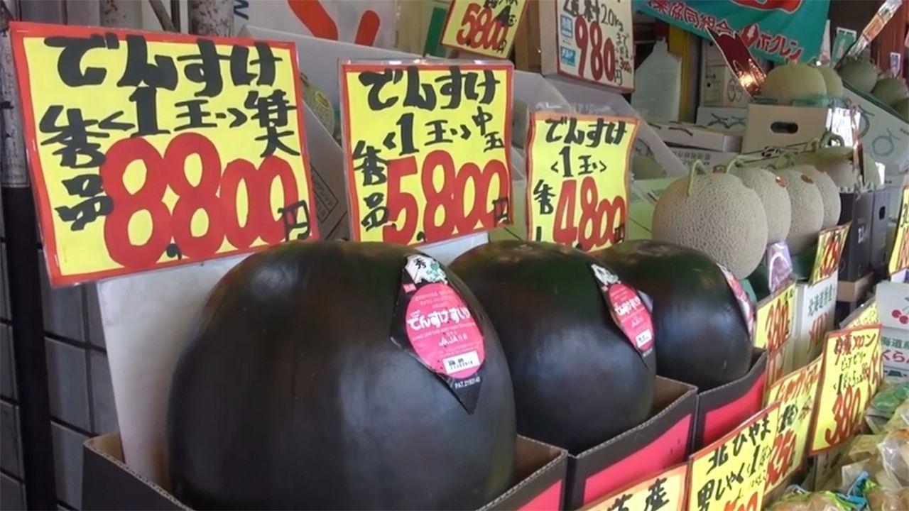 日本要哭了, 研发的4万一个的黑西瓜, 到中国被贱卖3元一斤