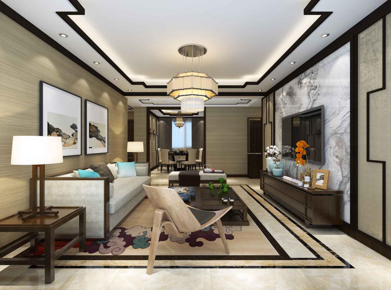 新中式电视背景墙还可以这样设计? 实际效果要比壁纸好上数倍!|壁纸|背景