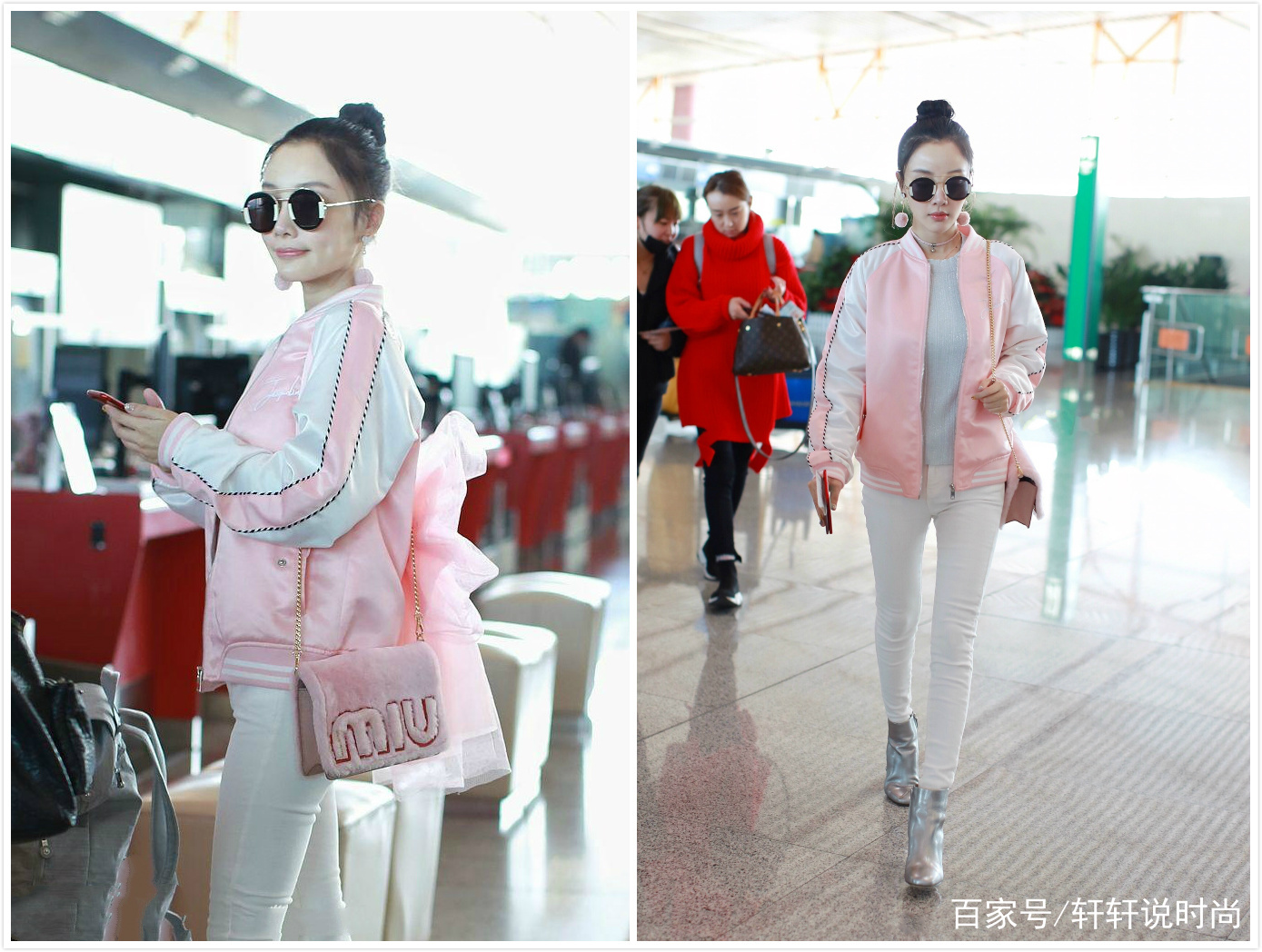 李小璐又换新发色却遮着不给看，穿红色羽绒服还没旁边闺蜜洋气