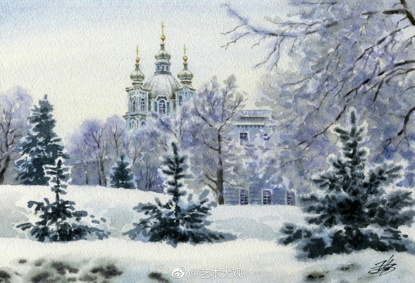 俄罗斯olga litvinenko风景水彩画-4