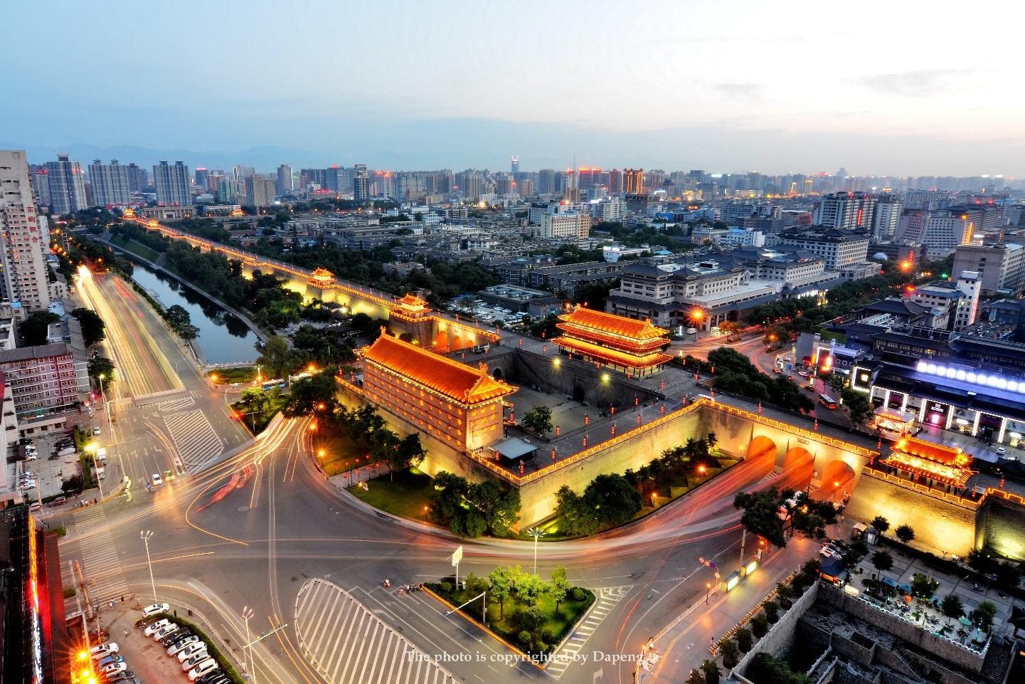 最美西安夜景之饱经沧桑的不"长乐"的长乐门美丽风光夜景