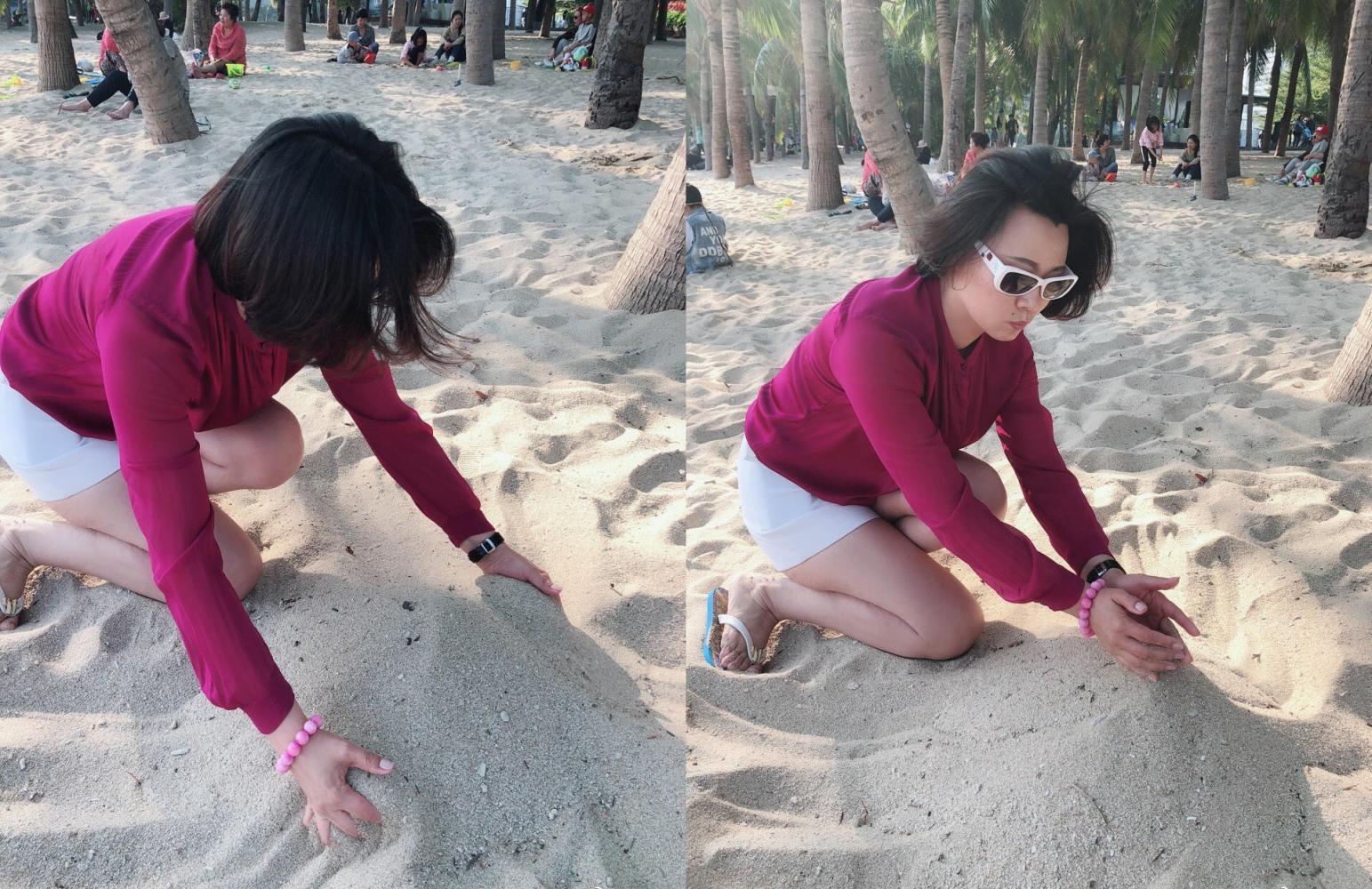 永强妈赵海燕晒海边美照大秀美腿,时髦造型和戏里反差太大