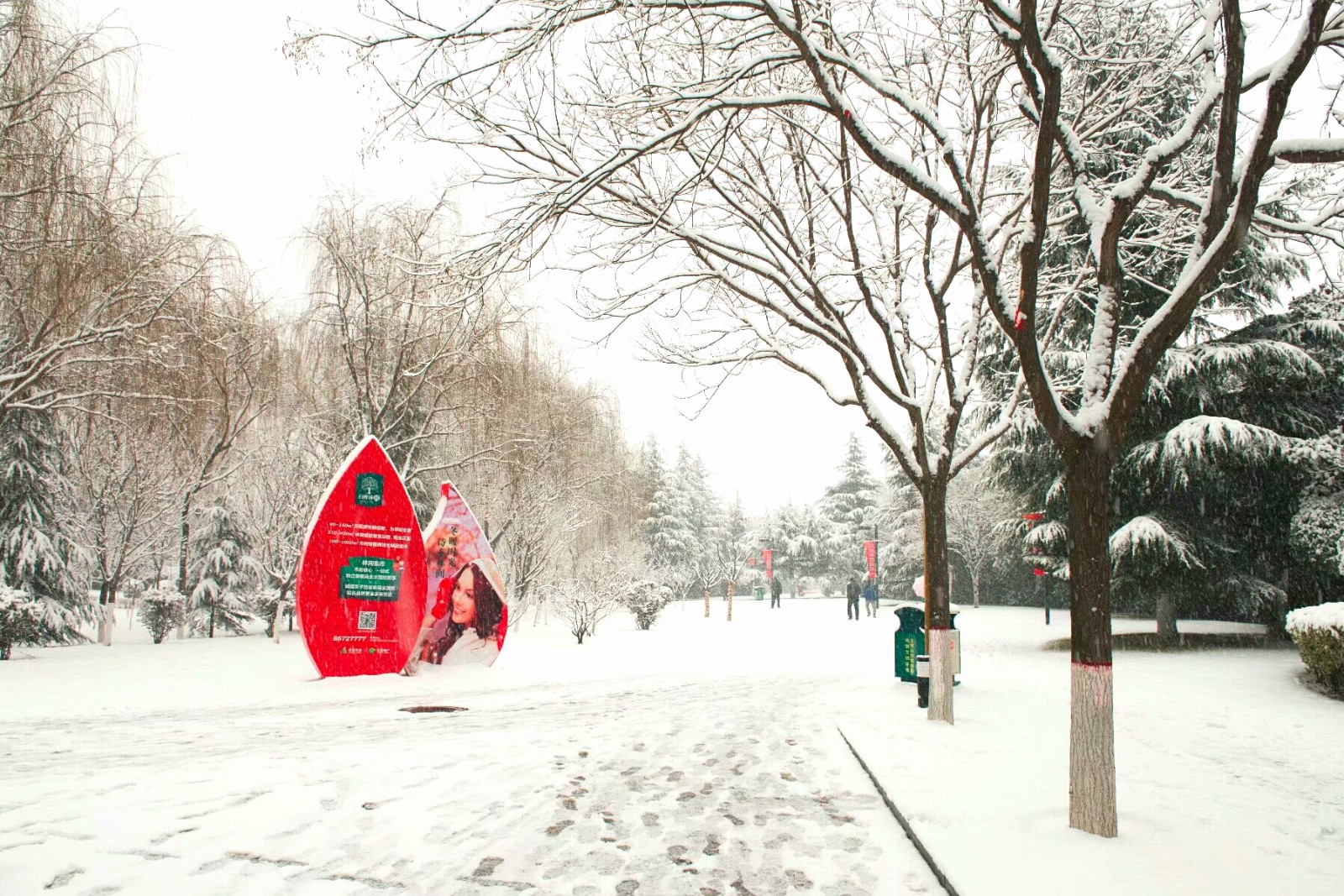 西安城市运动公园雪景