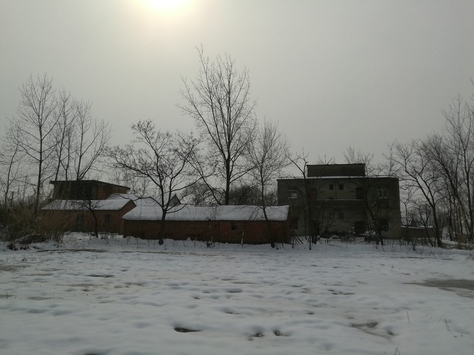 安徽肥东农村,姥姥家里的雪景实拍