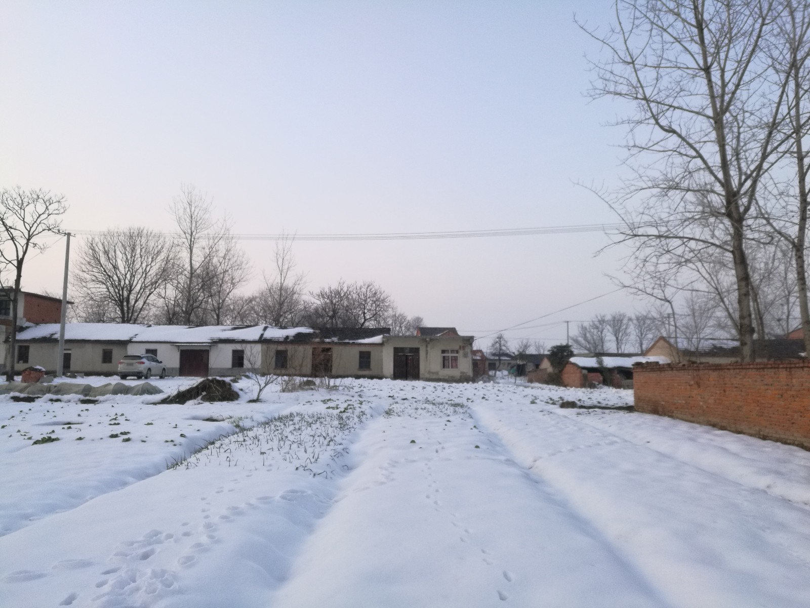 安徽肥东农村,姥姥家里的雪景实拍