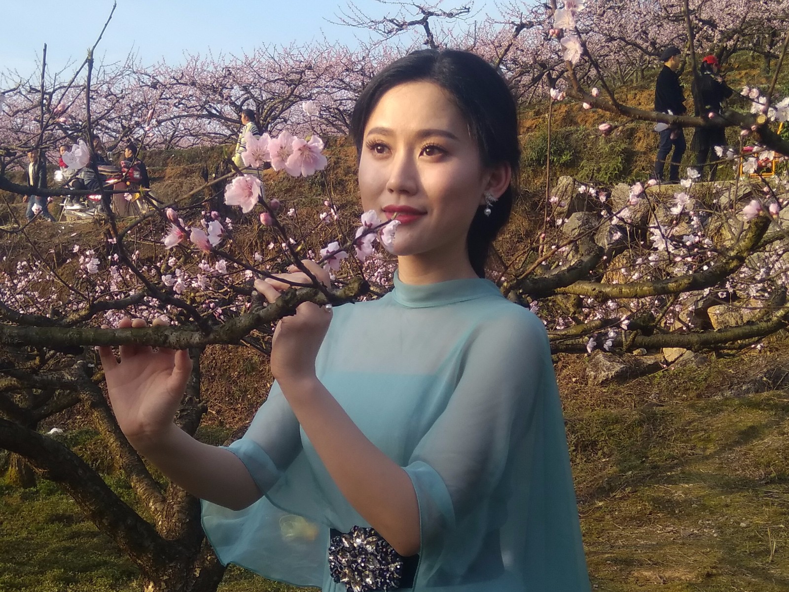 杨西音子岑巩县客楼镇第二届桃花节桃花林实景拍摄现场