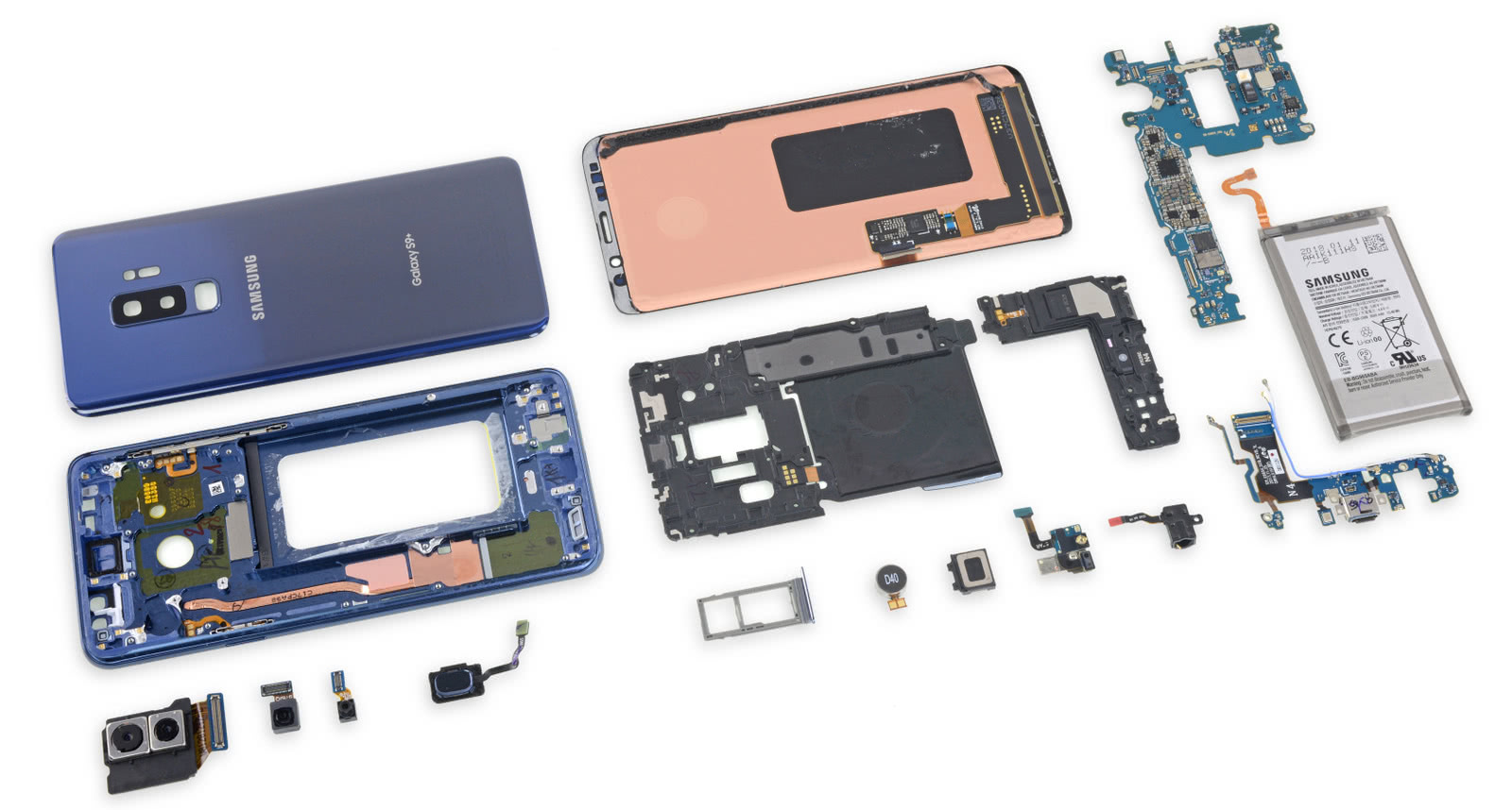 三星 Galaxy S9 + 全拆解:维修难度高 换屏幕要