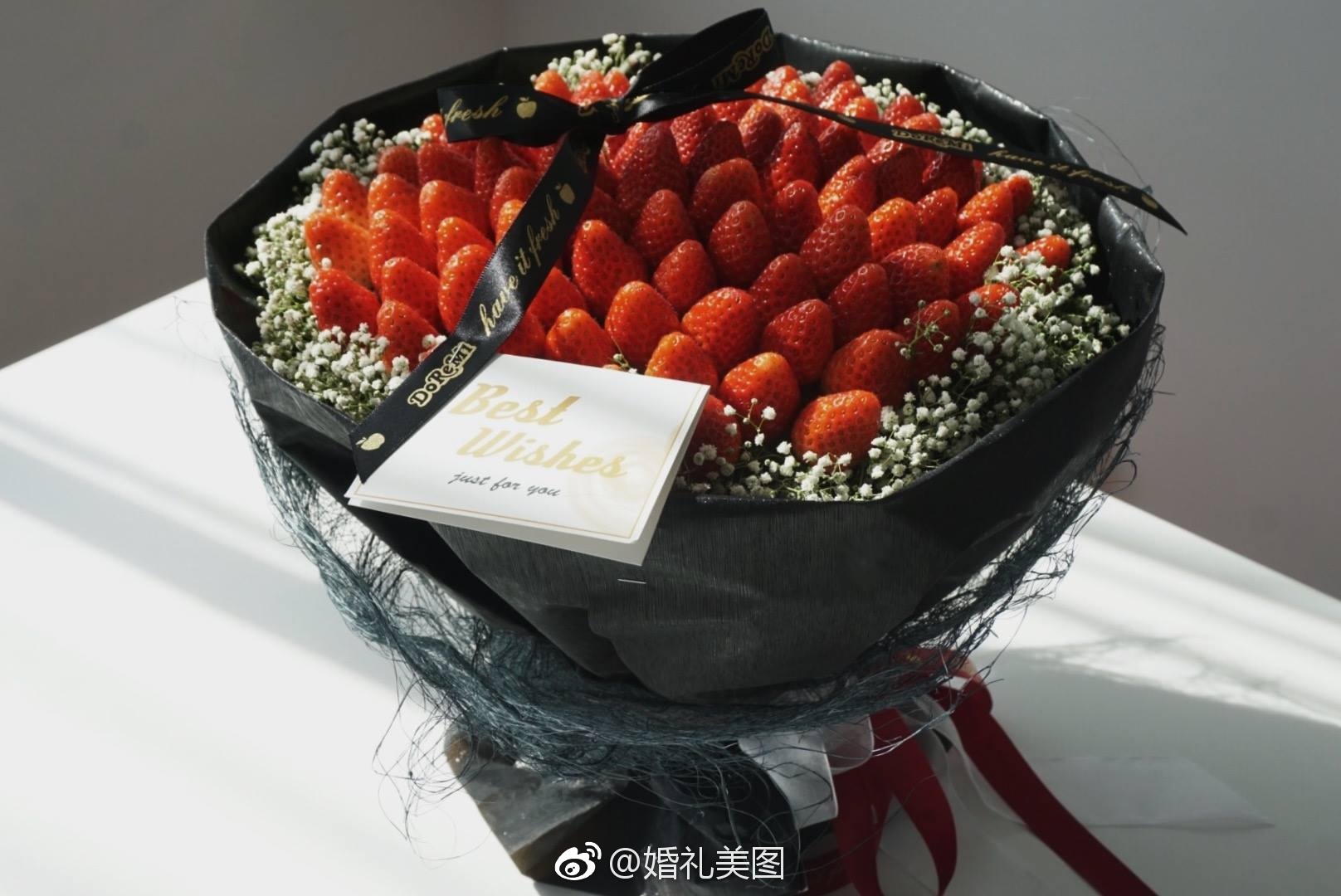 这个情人节礼物最食用!草莓花束，超美的!!重点是还可以吃