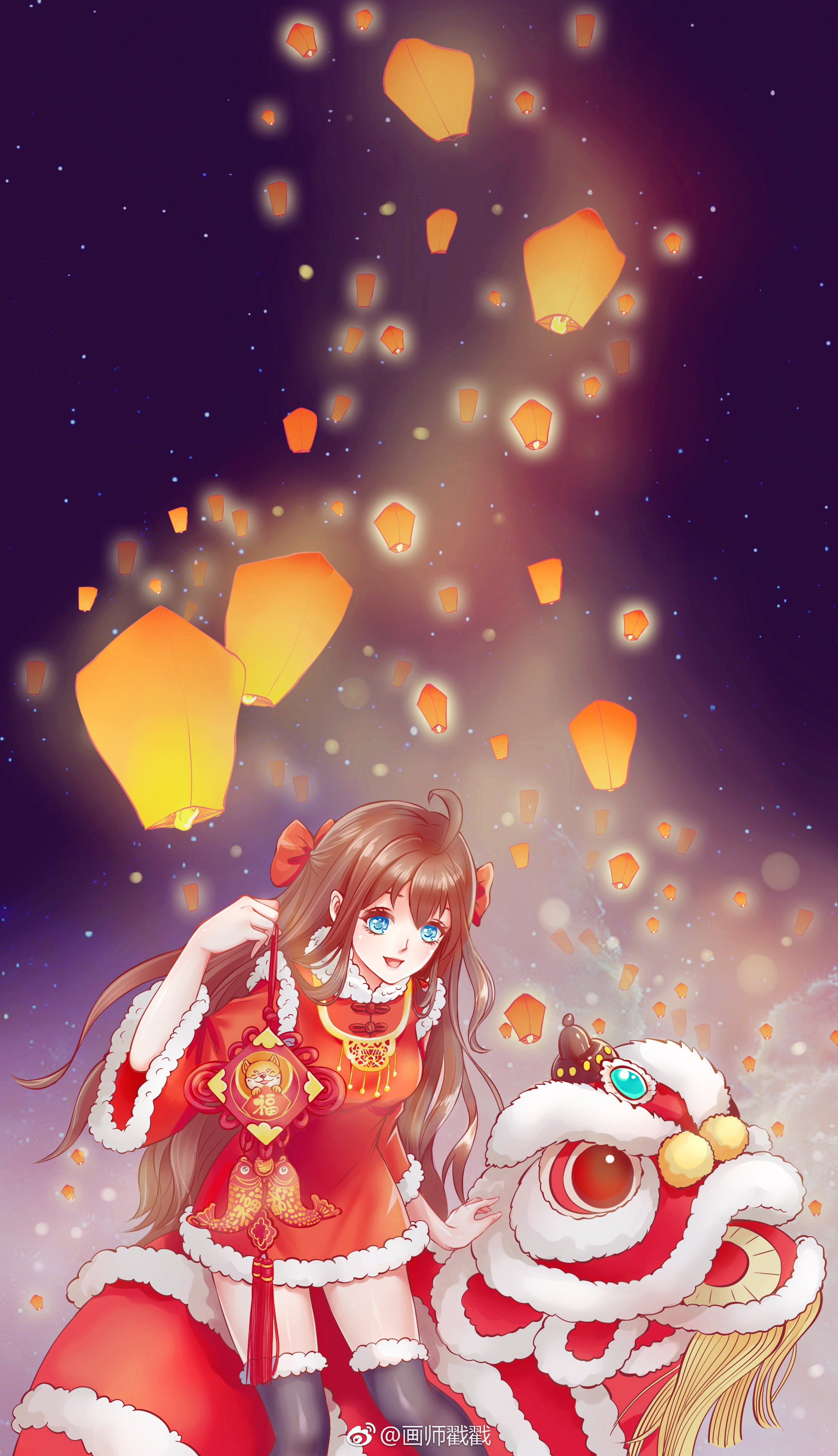 2018狗年的新年贺图可算是画完了,除夕还在赶