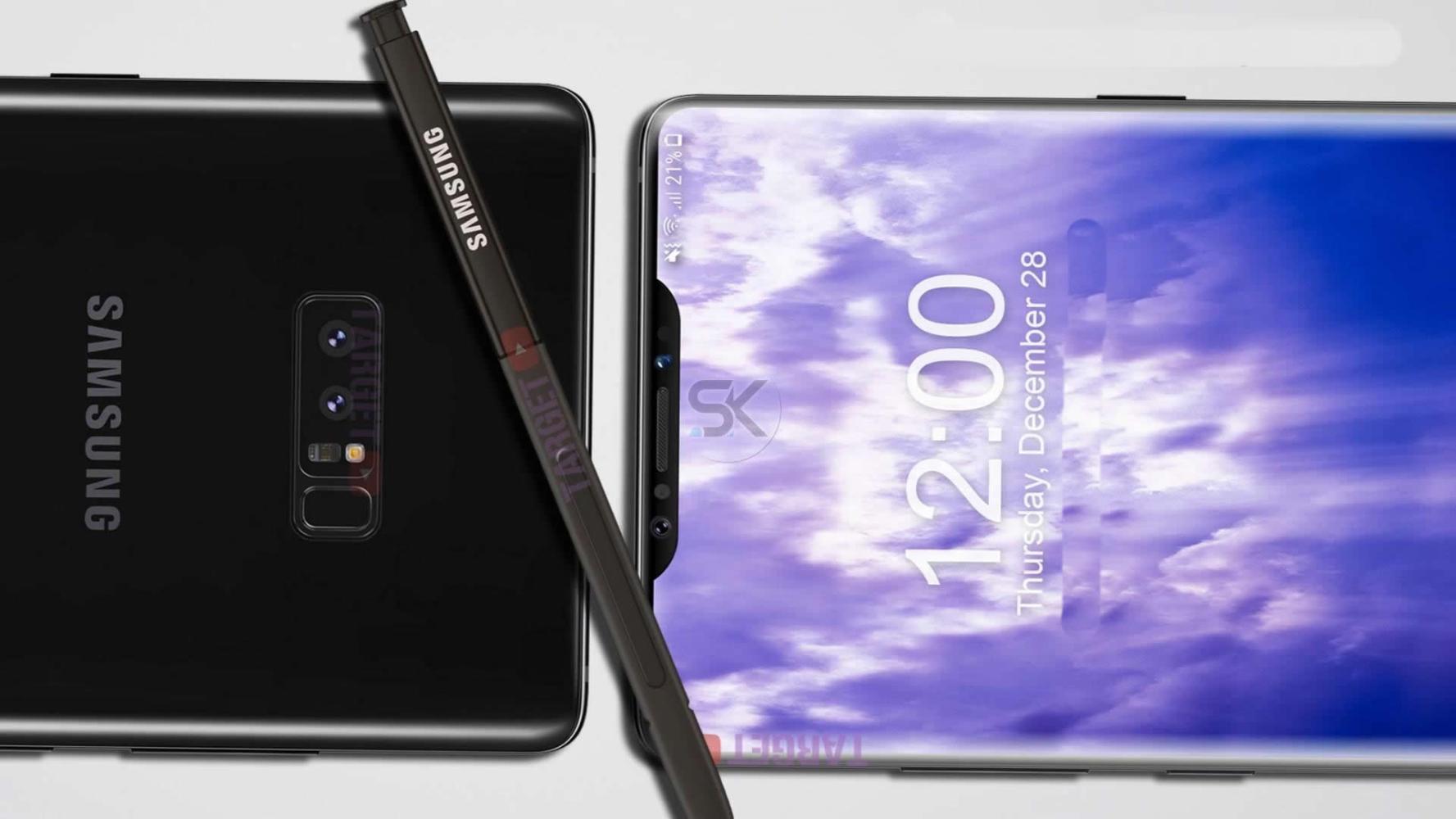 三星Note9概念图亮相: 屏下指纹+刘海卖1万贵
