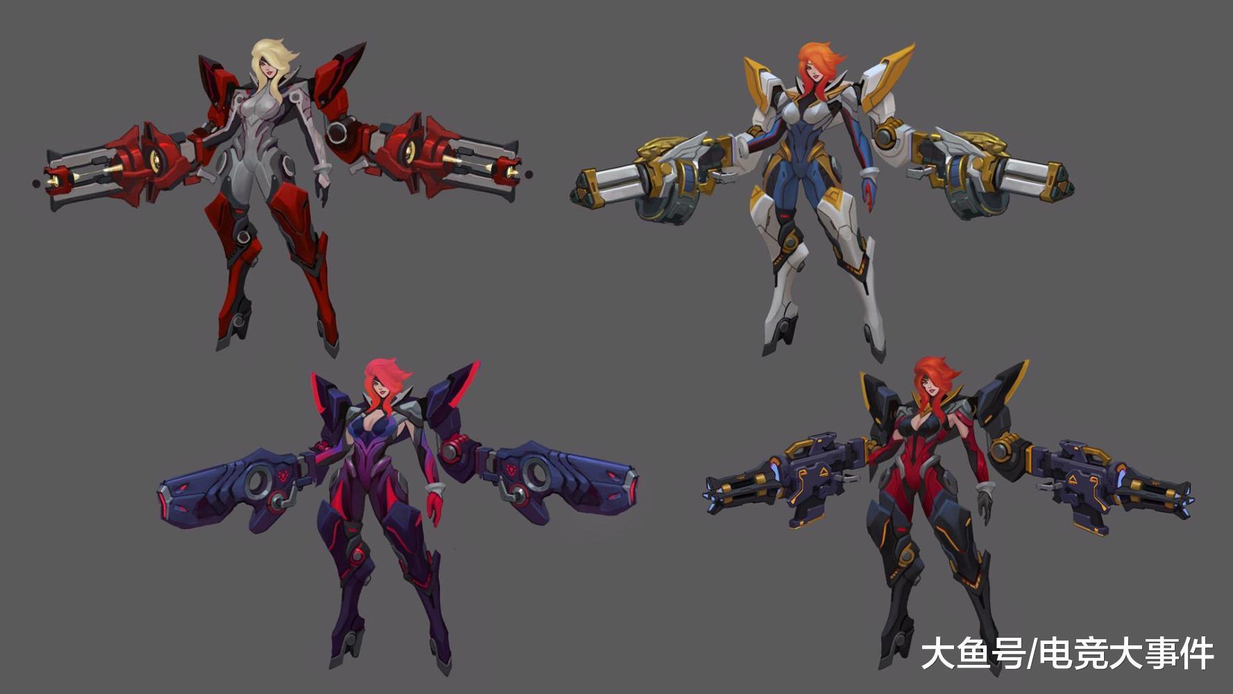 LOL厄运小姐武装战姬T2皮肤所有造型一览, 可变换四种