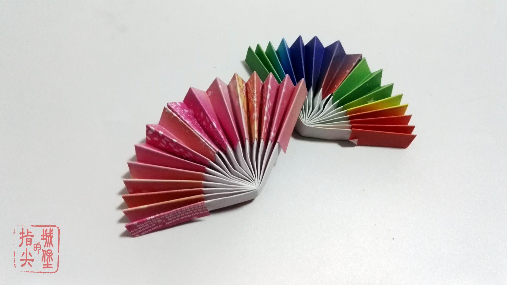 精美的手工折纸扇子, 装饰精致的折纸扇子图解教程