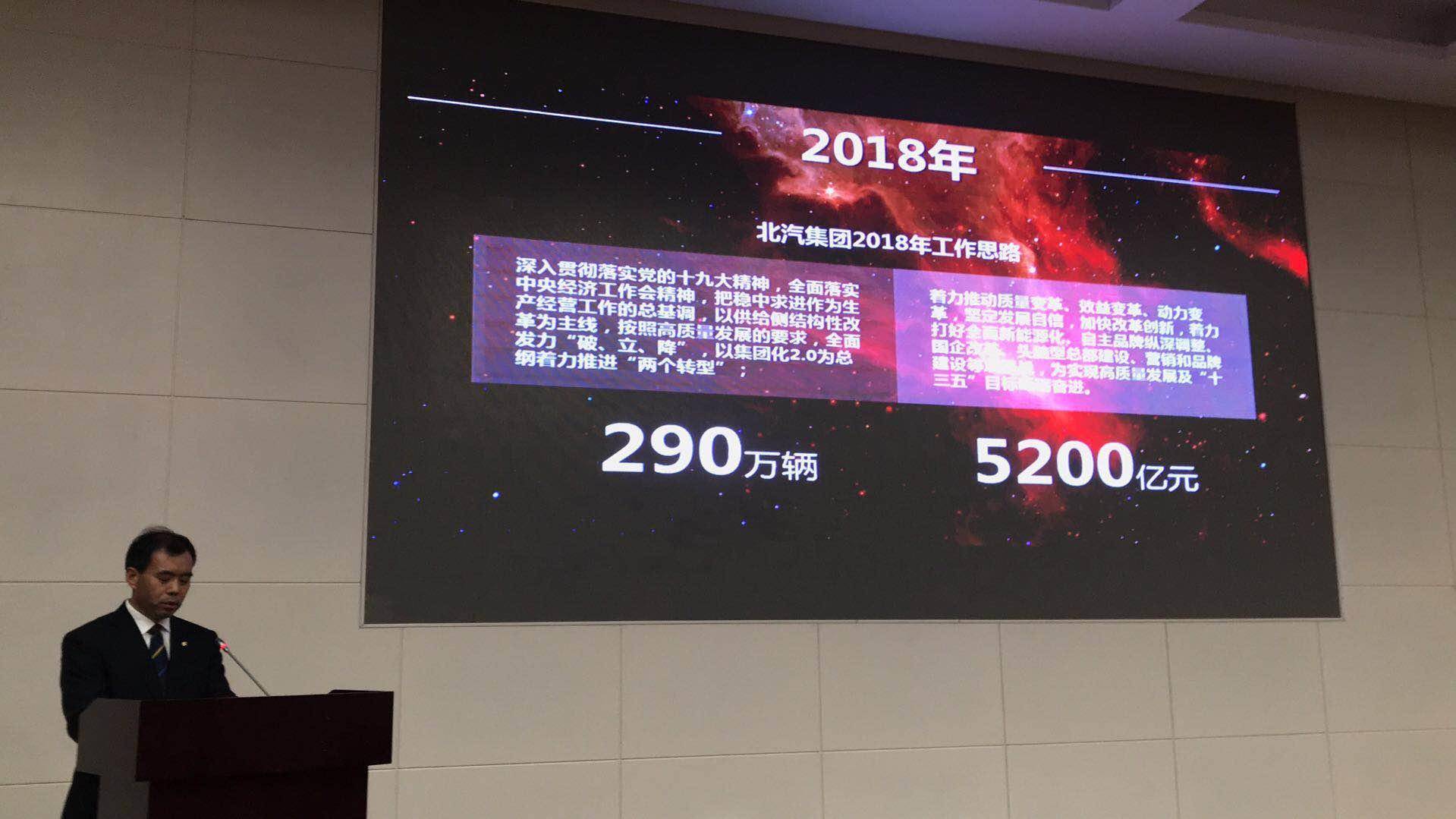 北汽集团发布2017年业绩及2018年战略