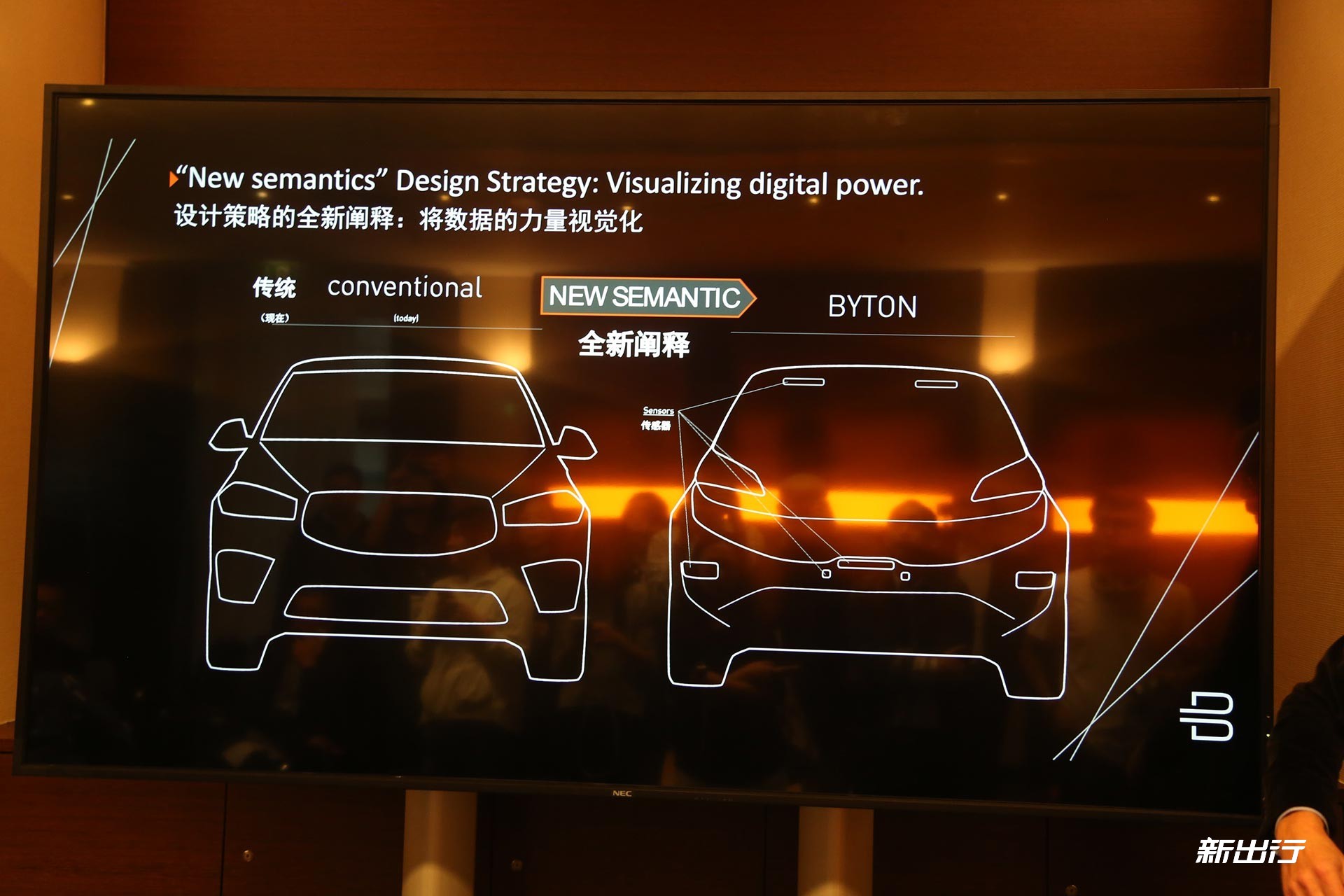 BYTON 概念车的智能表情设计可根据使用场景开启不同显示模式