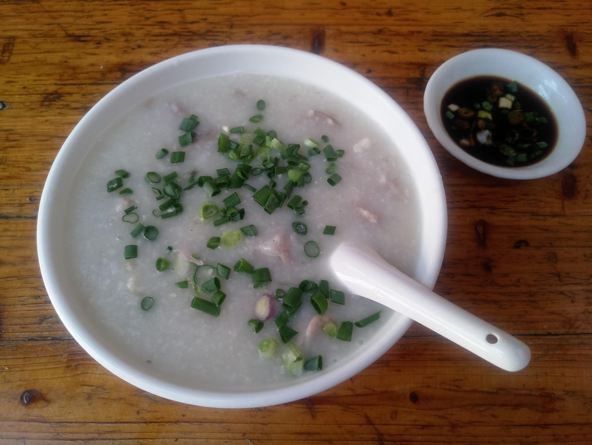 周日早餐,乡村粥店,猪肝粉肠生滚粥,胆固醇万岁