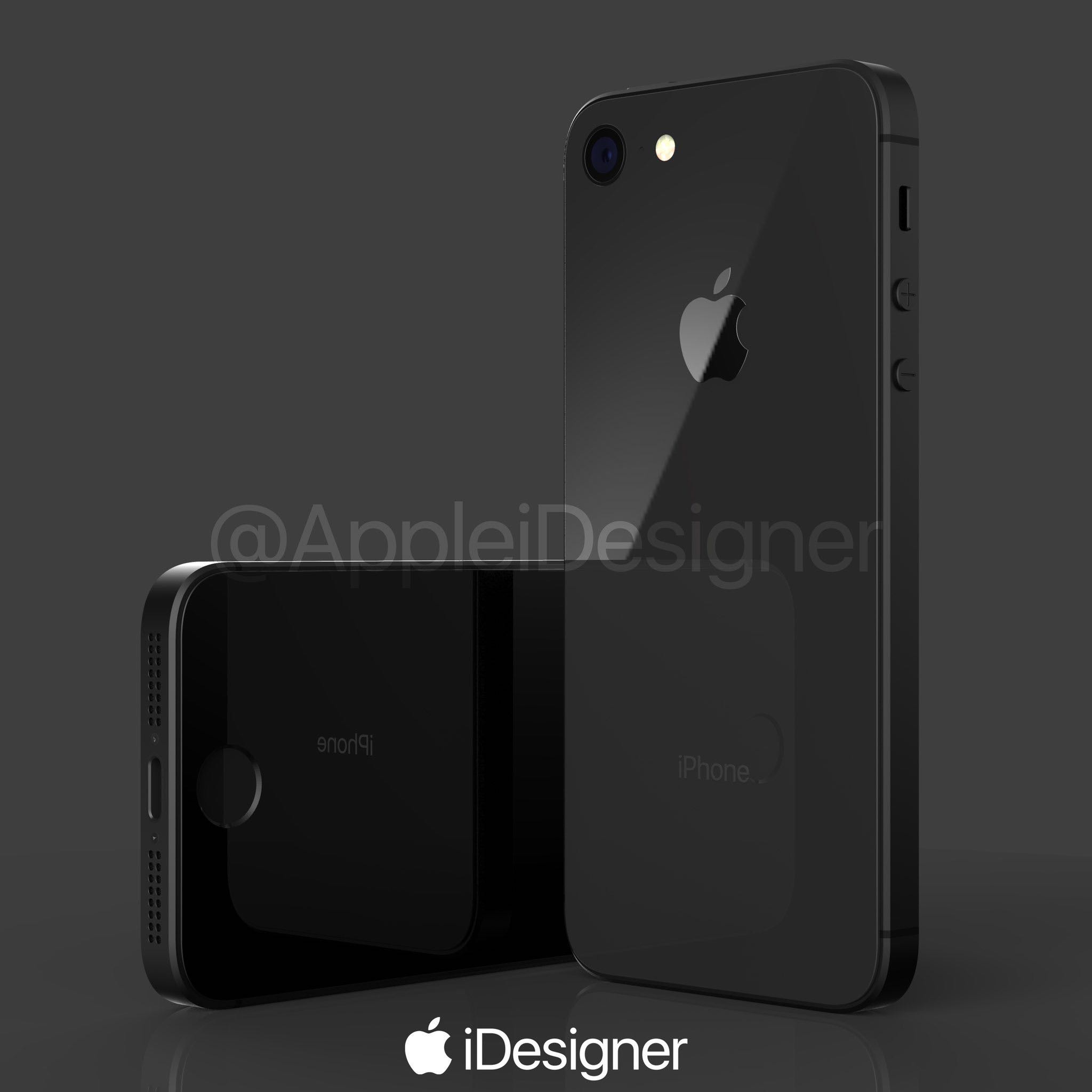 iphonese2高清渲染图双面玻璃设计
