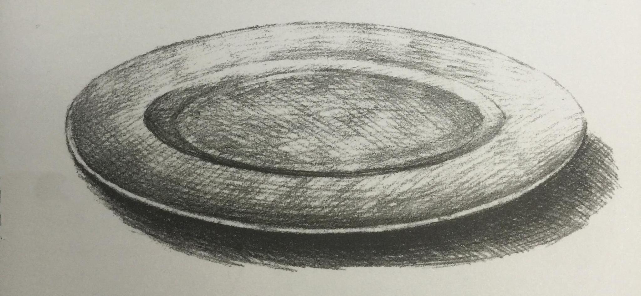 素描基础练习 白瓷盘写生