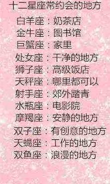 十二星座经常约会的地方,天秤座很随意,水瓶喜欢在电影院