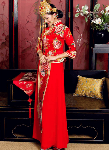 中式婚服都有哪些款式 复古中式婚纱 感受中国