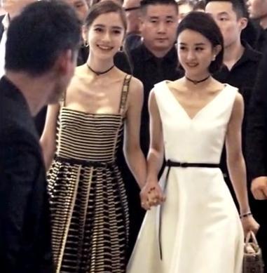 angelababy和赵丽颖一起参加活动 赵丽颖身材