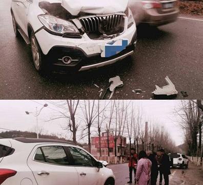 别克追尾JEEP，两车的差距太大，这也是吸能新技术？！