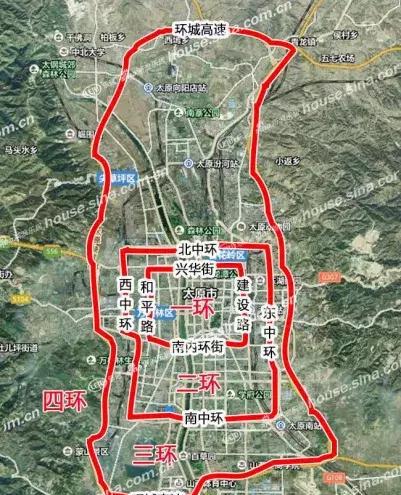 太原新四环分布图来了!快看看你家住几环?