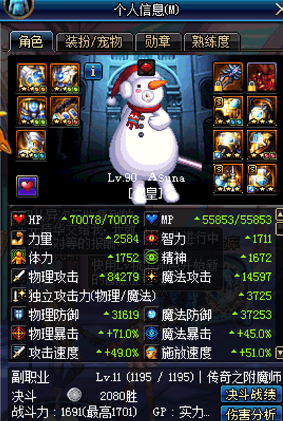 DNF剑宗全身完美艾肯传说双攻装备, 站街8W